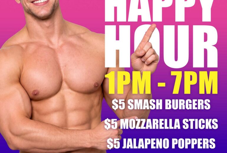 Micky's West Hollywood Monday-Friday Happy Hour 1PM-7PM: $5 smash burgers, mozzarella sticks, jalapeno poppers, well drinks, Coors Lite and house wine, $9 Ketel One.